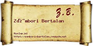 Zámbori Bertalan névjegykártya