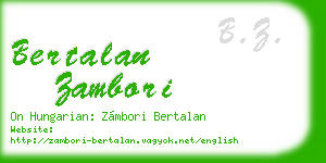 bertalan zambori business card