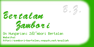 bertalan zambori business card